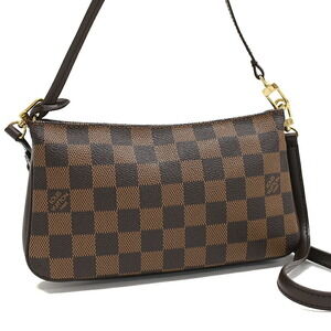 Louis Vuitton Navona Accessory Pouch Damier Ebene Brown Canvas Leather